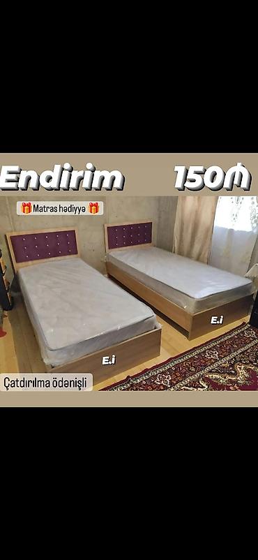 kravat basliqlari: Yeni, Təknəfərlik çarpayı, Bazasız, Matras ilə, Azərbaycan — 2