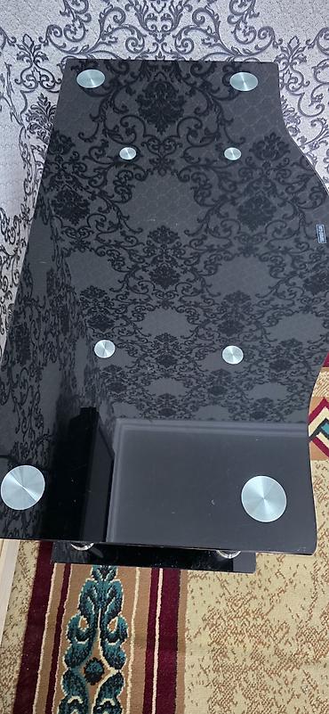 furniture: Qara şüşə TV stendi - Material: qalın temperli qara şüşə (yuxarı — 2