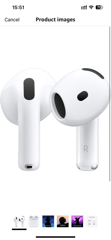 airpods 5: Каптагычтар, Apple, Жаңы, Электр зымсыз (Bluetooth), Классикалык