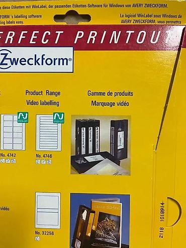 Kasete, CD i DVD: Avery Zweckform Video Labels – Stick & Lift, No. 4742 - — 5