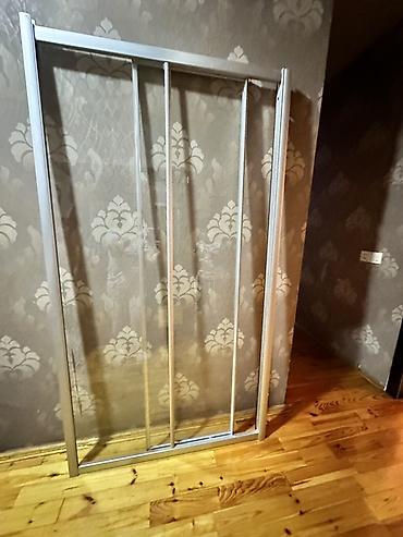 divar panel: Alüminium çərçivəli sürüşmə şüşə bölmə/qapı paneli - Material: gümüş — 2