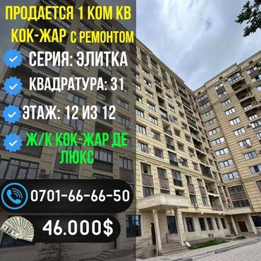 Продажа квартир: 1 комната, 31 м², Элитка, 12 этаж, Евроремонт