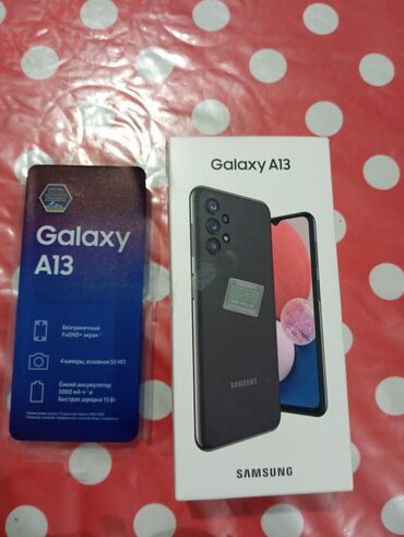 telefonlar ucuz: Samsung Galaxy A13, 128 ГБ, цвет - Черный, Отпечаток пальца, Две SIM карты, Face ID