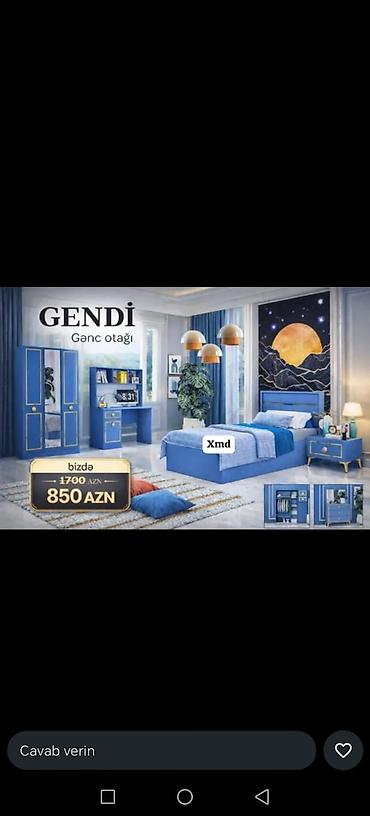 Uşaq və gənc otağı üçün dəstlər: Gənc yataq dəstləri 1) Gənc yataq dəsti – 499 AZN - Komplekt: dolab + — 12