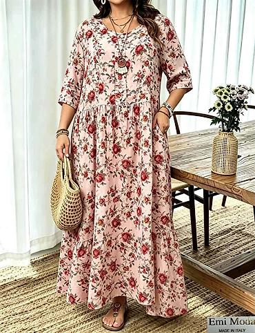 ramax odeca: Fa, Duga ženska haljina sa cvetnim printom – Emi Moda, Made in Italy — 4