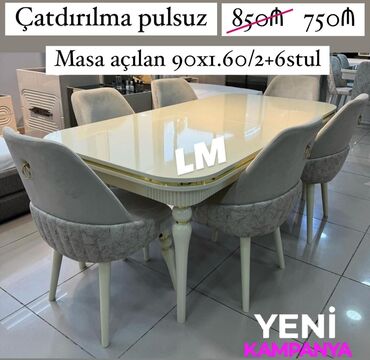 продаю айфон 6: Qonaq otağı üçün, Yeni, Açılan, Dördbucaq masa, 6 stul