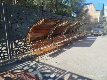 Садовые зонты: Скамейка с навесом 15000сом скамейка с подлокотник 6500 — 5