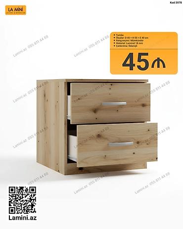 Ev üçün mebel: LA MINI brendindən 2 çekmecəli tumbə - Model kodu: 5978 - Ölçülər: D — 1
