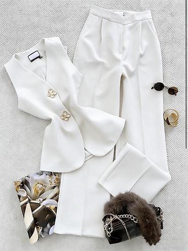 Kompleti: ✨Ženski dvodelni komplet – prsluk bez rukava i ravne pantalone ✅3200 — 5