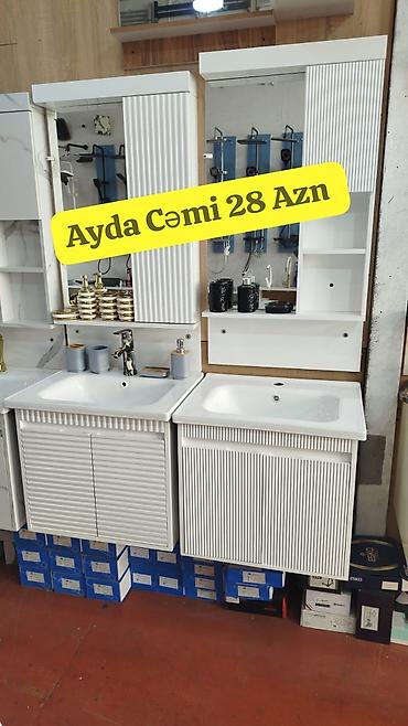 hamam güzgüləri: Daxili Kredit Mövcuddur Ağ rəngli hamam mebel dəsti Moydadır moydador — 1