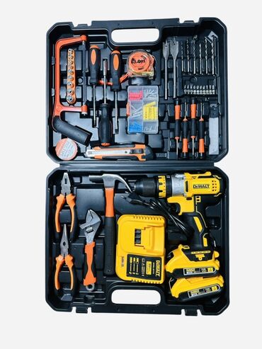 qehve desti: DeWalt brendindən geniş alət dəsti, həm peşəkar, həm də gündəlik işlər