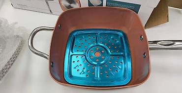 Kompleti posuđa: Višenamenska kvadratna šerpa / duboki tiganj modernog dizajna, idealna — 5