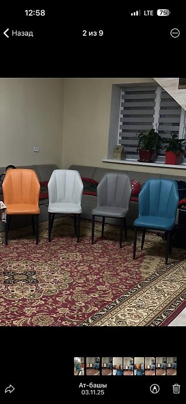 Кухонные столы: Обеденный стол с керамической столешницей под белый мрамор - — 10