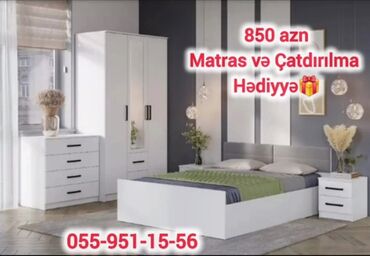 Yataq otağı dəstləri: 2 təknəfərlik çarpayı, Dolab, Komod, Termo, Azərbaycan, Yeni — 5