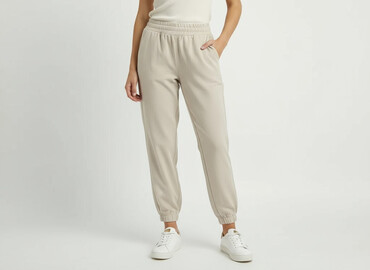 biale spodnie sinsay: Sinsay, Material trousers for women, size S