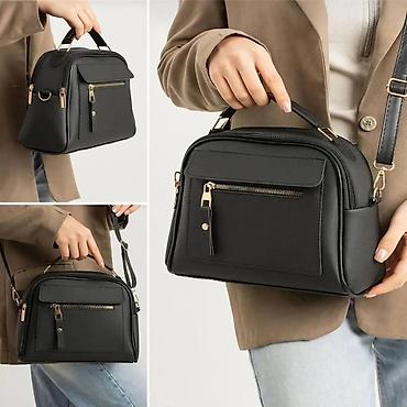 Torbe: Ženska crossbody torba sa dvostrukim rajsferšlus pregradama - — 9