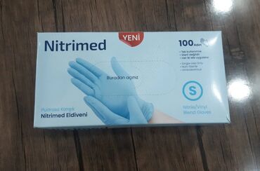 Ингаляторы, небулайзеры: Nitril/Vinil əlcəklər. Mavi rəng, pudrasız əlcəklərdir. Obtavoy alışda