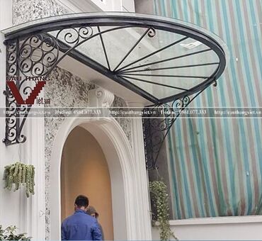 Qapı tacları və plintusları: Dəmir məhəccər və giriş üçün dekorativ metal başlıq (vizor) istehsalı — 3