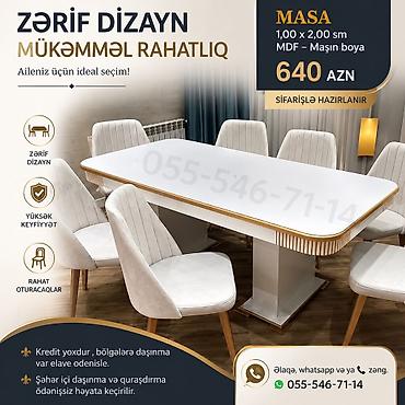 Zərif dizayn, mükəmməl rahatlıq – ailəniz üçün ideal seçim! Masa - lalafo.az -da Zərif dizayn, mükəmməl rahatlıq – ailəniz üçün ideal seçim! Masa -
