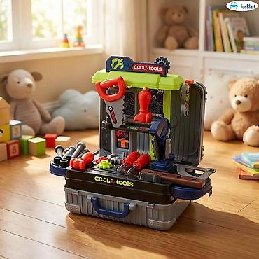 uşaq oyun: Uşaq üçün “Cool Tools” daşına bilən usta dəsti - Funksional 2‑də‑1 — 4