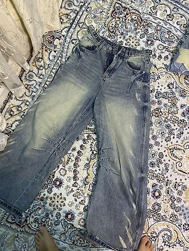 Личные вещи: Джинсы, Прямые, Высокая талия, Вареные, L — 2