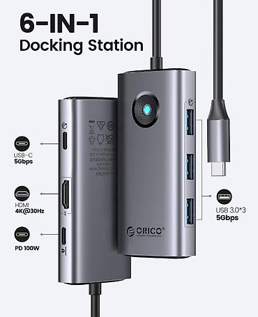 🔌 ORICO PW11-6P 6-in-1 USB-C Hub – Hər zaman, hər yerdə funksionallıq!