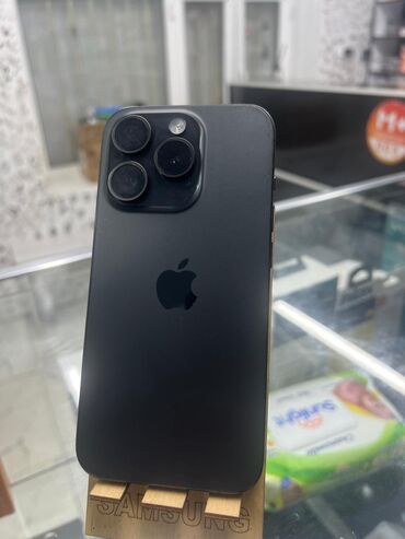 Apple iPhone: IPhone 15 Pro, Б/у, 128 ГБ, Black Titanium, Защитное стекло, В рассрочку, 85 % — 1