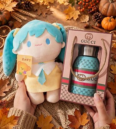 🎁🍂ПОДАРОЧНЫЙ НАБОР ❤️🎁ИГРУШКА + ТЕРМОС 🍂Термос GUCCI 🍂Сохраняет тепло