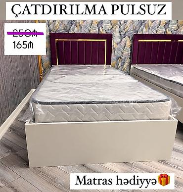 Tək nəfərlik çarpayı dəsti - Rəng: ağ baza, bənövşəyi məxməri başlıq lalafo.az -da Tək nəfərlik çarpayı dəsti - Rəng: ağ baza, bənövşəyi məxməri başlıq
