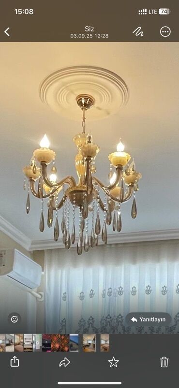 Güzgülər: Çılçıraq, 6 lampa, Metal