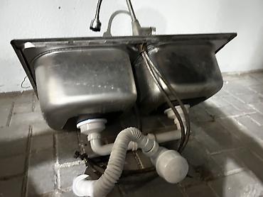 santex mall: Mətbəx üçün ikigözlü paslanmayan polad lavabo dəsti - Material — 1