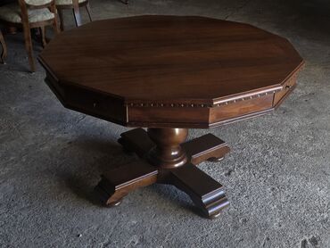 Setovi stolova i stolica: Drveni trpezarijski set – okrugli/višekutni sto sa 4 stolice - — 6