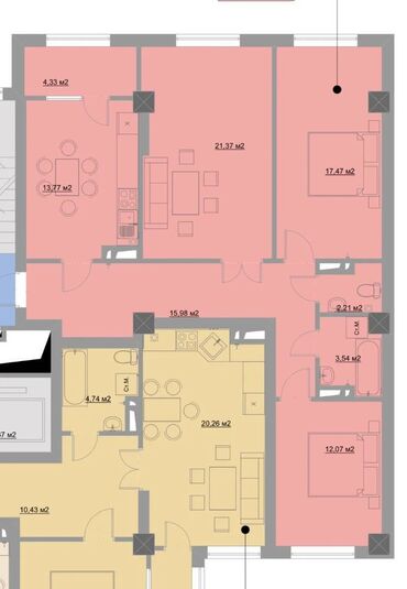 Продажа участков: 3 комнаты, 91 м², Элитка, 4 этаж, ПСО (под самоотделку)