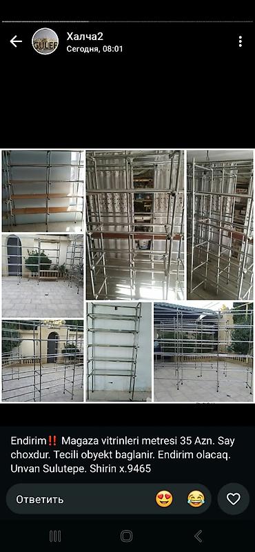 eynək vitrin: Mağaza vitrinləri və metal rəf konstruksiyali - Material: paslanmayan — 1
