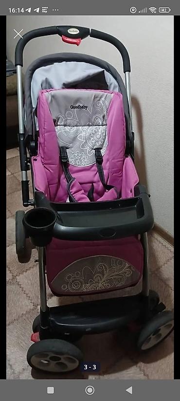 коляски goodbaby: Прогулочная коляска Goodbaby, розово-серая. В комплекте чехол на ножки — 4