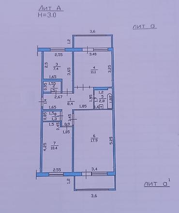 квартиры в кызыл аскере: 3 комнаты, 61 м², Кызыл Аскер 105 серия, 5 этаж, Требуется ремонт — 3