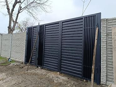 Откатные ворота: Стальные, Автоматические, Консольная конструкция, Для частного дома, С калиткой, Оптом, Новый, Бесплатная установка — 8