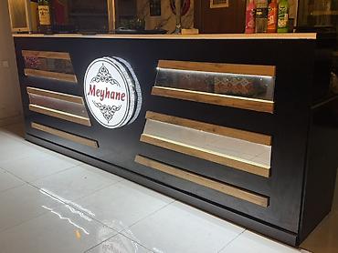 bar stolu: Meyhanə üçün bar/ kassalı resepsiyon stendi - Dizayn: Ön paneldə — 1