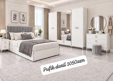 korpe carpayisi: Yataq otağı mebel dəsti – pufik daxil Zərif və müasir dizayna malik — 1