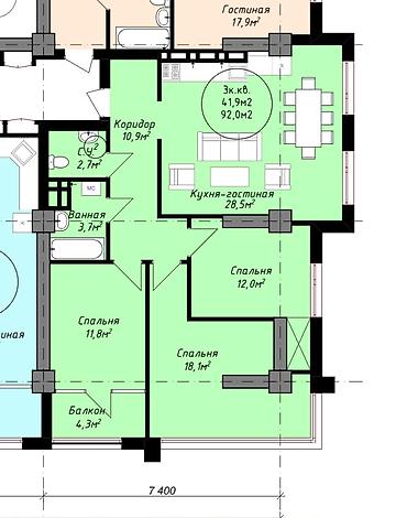 джидда: Студия, 92 м², 8 этаж, ПСО (под самоотделку) — 1
