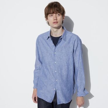 байковая рубашка в клетку мужская: Рубашка S (EU 36), M (EU 38), L (EU 40), цвет - Голубой