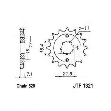 poni ekspres: Prednji lančanik za motocikl – JTF1321-12 (Jomthai/JT Sprockets) - — 6