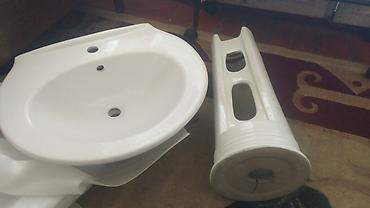 Ağ keramikadan lavabo və ayaq (piyedestal) komplekti - Material lalafo.az -da Ağ keramikadan lavabo və ayaq (piyedestal) komplekti - Material