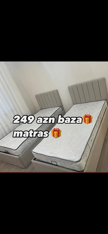 xəstəxana çarpayısı: Baza + matras dəsti - Rəng: açıq boz başlıq və baza, ağ naxışlı — 1