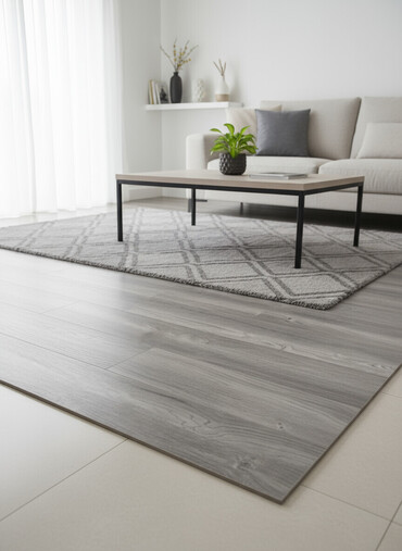 toxuma saplar: Boz od ağacı naxışlı döşəmə örtüyü nümunəsi - Material: laminat tipli