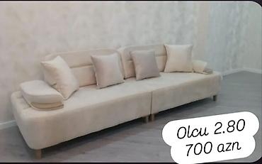 nerdivan nedir: Bej rəngli geniş divan - Ölçü: 2.80 m (şəkildə qeyd olunub) - Qiymət — 1
