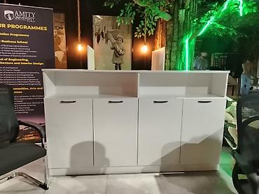 reception stolu satilir: Ağ rəngli resepsiyon/qarşılama masasının modulu - Dizayn: Minimalist — 5