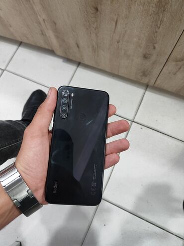рабочий флай телефон: Xiaomi Redmi Note 8, 32 ГБ, цвет - Черный, 
 Кнопочный, Отпечаток пальца, Face ID