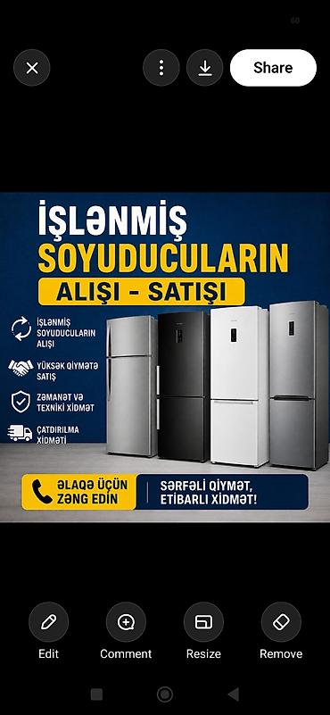 Texnikanın təmiri: Xidmət: İstənilən model işlənmiş və nasaz soyuducuların alışı–satışı — 2