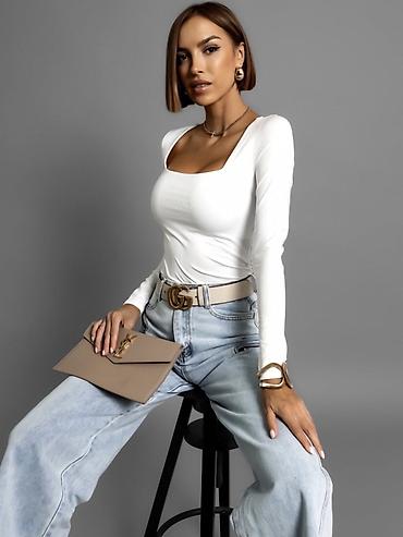 Majice dugačkih rukava: 🔥Ženska uska majica s dugim rukavima i četvrtastim izrezom 1450 din — 7